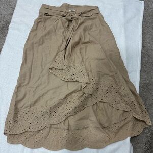 Jason Wu Linen Blend Doile Wrap Skirt